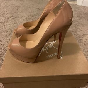 Christian Louboutin Lady Peep 150 Patent Nude